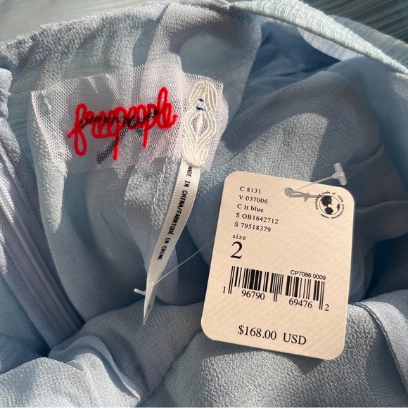 🚫SOLD🚫 [free people] hailey puff sleeve bow back midi dress light blue - Picture 10 of 13